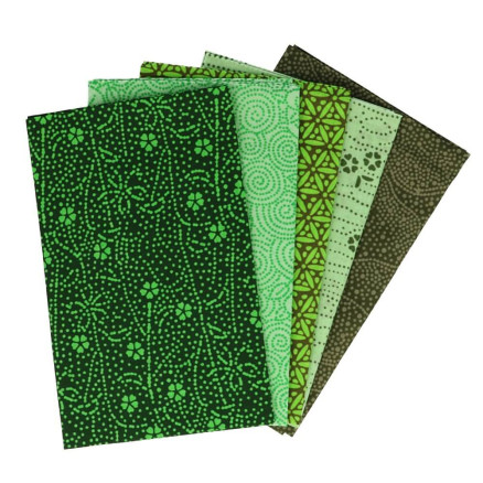 Tissu de Marie Fat Quarter Emerald 50x57cm - 5 stk pakke