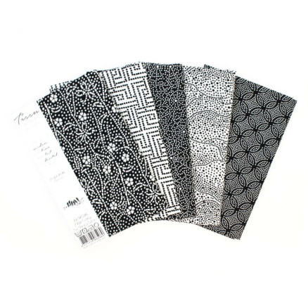 Tissu de Marie Fat Quarter Neutral Blomst - 5 stk. Pakke