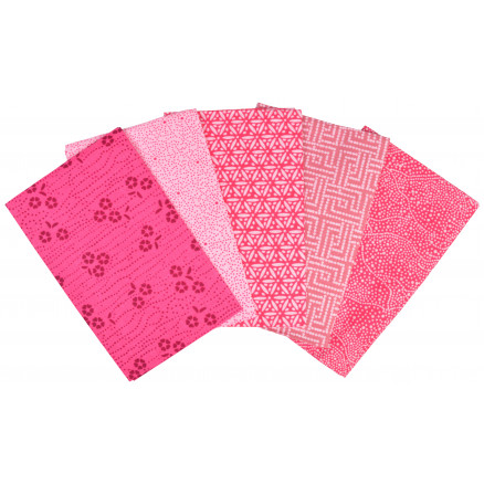 Tissu de Marie Fat Quarter Pink 50x57cm - 5 Stk Tilbud