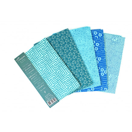 Tissu De Marie Fat Quarter Turkis - 5 stk. til patchwork
