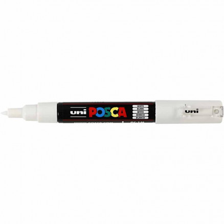 Uni Posca Tusche Ekstra Fin Hvid 0,7mm - Kreativ Tegning