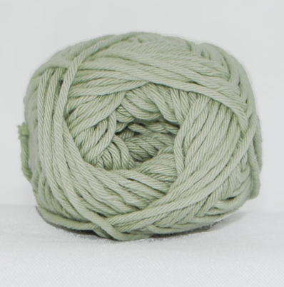 Cotton 8/8 Garn i Støvet Lysegrøn - 50 g, Nr. 110