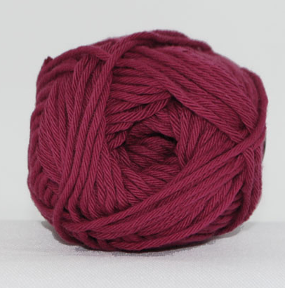 Vinrød 100% Bomuld Garn 50g - Cotton 8/8 fra Niah Design