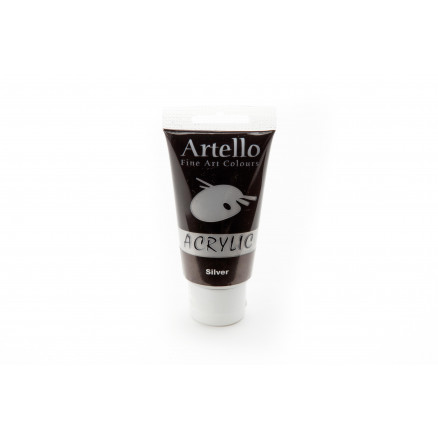 Artello Sølv Akrylmaling 75ml - Kreativ Maling til DIY