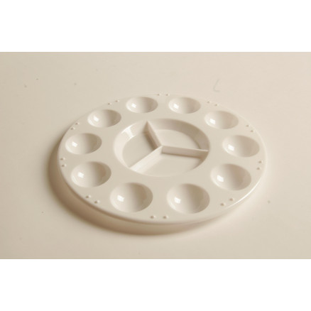 Artino Rund Plastpalette Hvid med 11 Rum - Kreativitet!