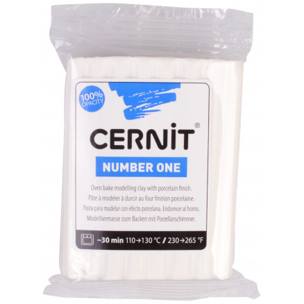 Cernit Modellervoks Unicolor 029 Hvid Opak 56g - Kreativitet!