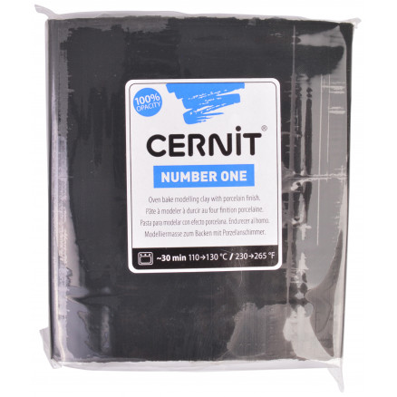 Cernit Modellervoks Unicolor 041 - Sort 250g til kreative projekter