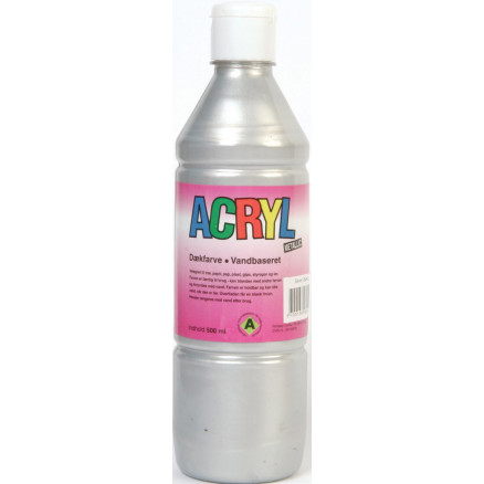 Fantasy Color Metallic Sølv Akrylmaling 500ml - Kreativ Maling