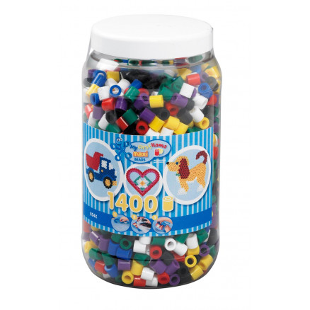 Hama Maxi Perleæske 8540 Mix 00 - 1.400 perler på tilbud