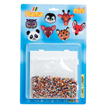 Hama Mini Blisterpak med Dyrehoveder - Kreativ Perlesæt