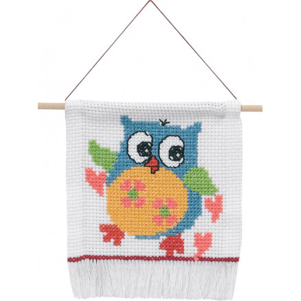 Permin Broderi Aida Ugle Kit 16x18cm - Håndarbejde