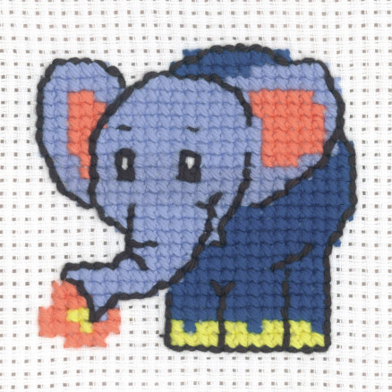 Permin Broderikit Aida Elefant 8x8cm - Fantastisk tilbud!
