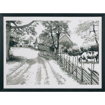 Permin Broderikit Aida - Grafisk Gård 42x58 cm