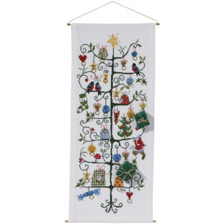 Permin Aida Julekalender Broderikit til Juletræ 30x71cm