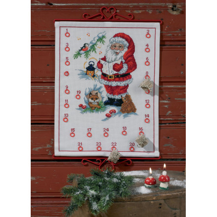 Permin Broderikit Aida Julekalender med Syngende Julemand