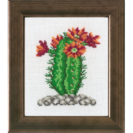 Permin Broderikit Aida Kaktus i Orange 10x12cm - Udsalg!