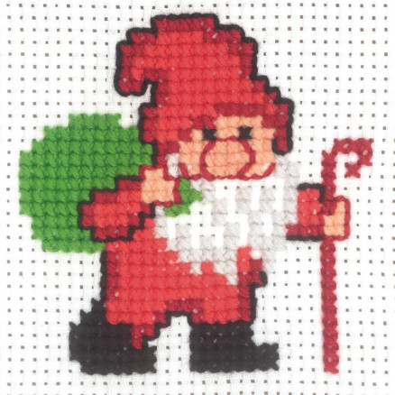 Permin Broderikit Aida Nisse med Sæk - Håndarbejde 10x10cm