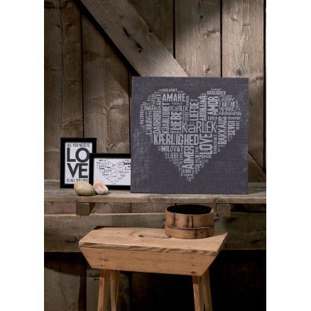 Permin Broderikit Hør Love i Grå - Vægbillede 39x39 cm
