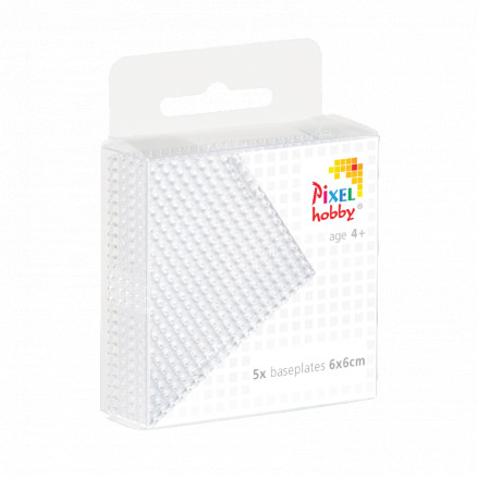 Pixelhobby Midi/XL Firkantet Perleplade - 5 stk Transparent