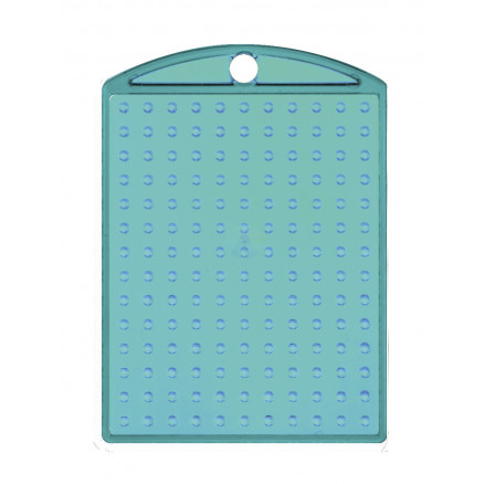 Pixelhobby Nøglering Medallion Transparent Turkis 3x4 cm
