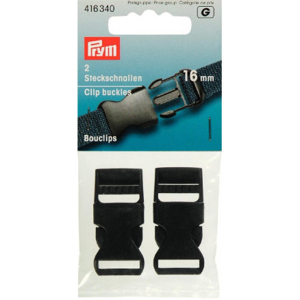 Prym Klikspænder i Plastik Sort 16mm – 2 stk Tilbud!