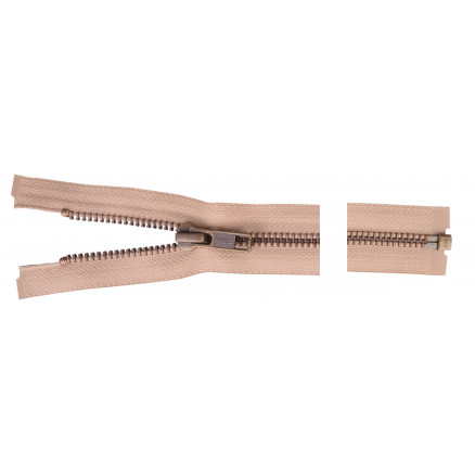 YKK Delbar Lynlås i Antik Messing - 45 cm Beige
