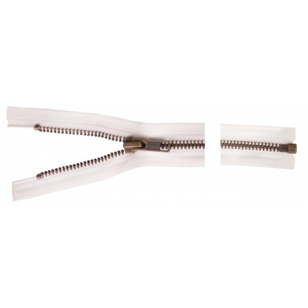 YKK Delbar Lynlås i Antik Messing - 60 cm Natur