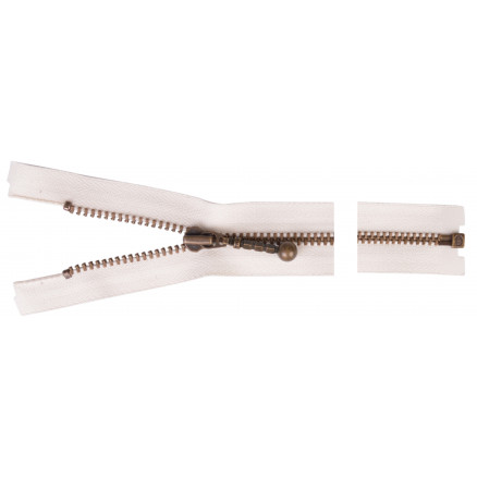 YKK Delbar Lynlås i Antik Messing - 75 cm 4 mm