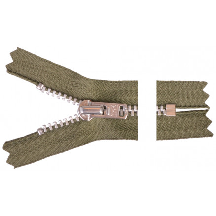 YKK Aluminium Lynlås 10cm 4mm Army - Godt Tilbud!