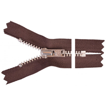 YKK Aluminium Lynlås 10cm 4mm Brun – Hurtig Levering!