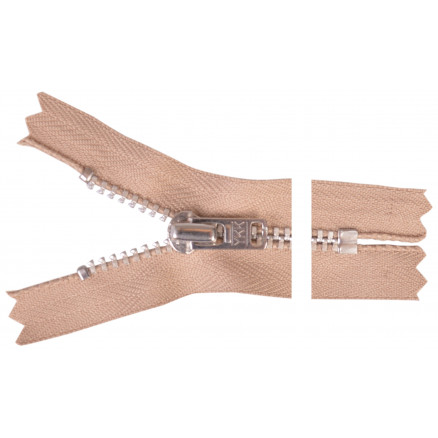 YKK Lynlås i Aluminium 12cm - Sandfarvet Kvalitet