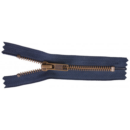 YKK Lynlås i Antik Messing 15 cm - Marine Farve