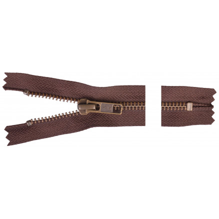 YKK Lynlås i Antik Messing - 18 cm, Brun, 6 mm