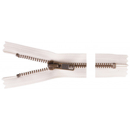 YKK Lynlås i Antik Messing - 18 cm Naturfarve
