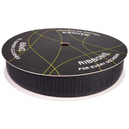 Balsløw Burrebånd Han/Hook 20mm 02 Sort - 5m