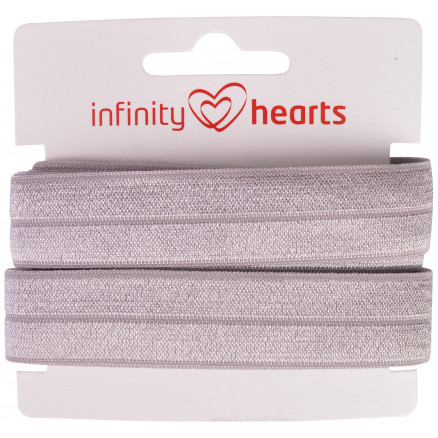 Infinity Hearts Foldeelastik 20mm 012 Grå - 5m