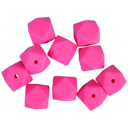 Infinity Hearts Perler Geometriske Silikone Cerise 14mm - 10 stk