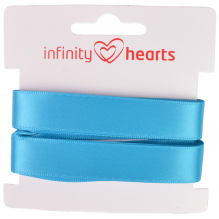 Infinity Hearts Satinbånd Dobbeltsidet 15mm 325 Turkis - 5m