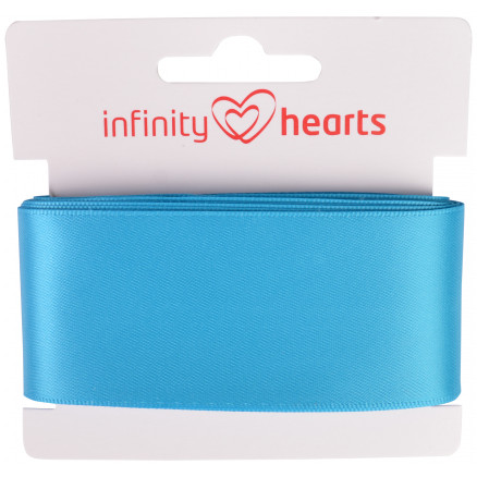 Infinity Hearts Satinbånd Dobbeltsidet 38mm 325 Turkis - 5m
