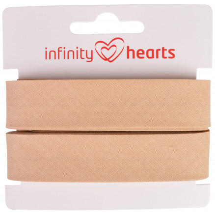 Infinity Hearts Skråbånd Bomuld 40/20mm 50 Beige - 5m
