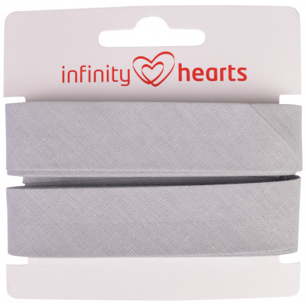 Infinity Hearts Skråbånd Bomuld 40/20mm 61 Lysegrå - 5m