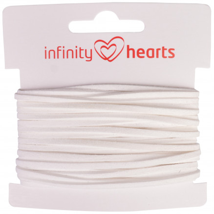 Infinity Hearts Snor Alcantara 2mm 01 Hvid - 5m