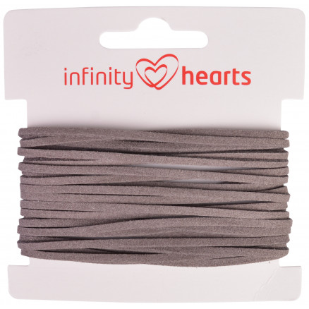 Infinity Hearts Snor Alcantara 2mm 03 Grå - 5m
