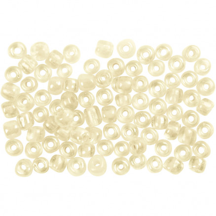 Rocaiperler, str. 8/0 , diam. 3 mm, elfenben, 500g, hulstr. 0,6-1,0 mm