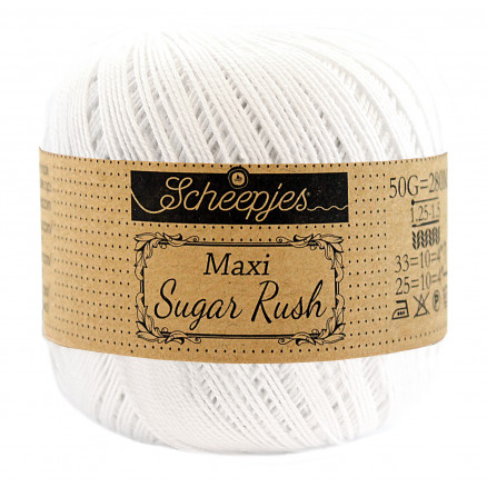 Scheepjes Maxi Sugar Rush Garn Unicolor 106 Snow White