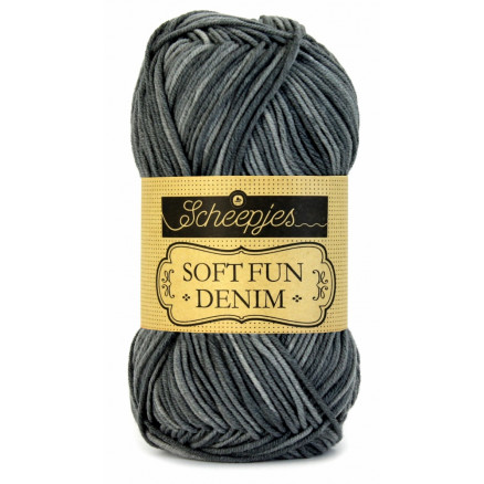 Scheepjes Softfun Denim Garn Print 502 Mørkegrå