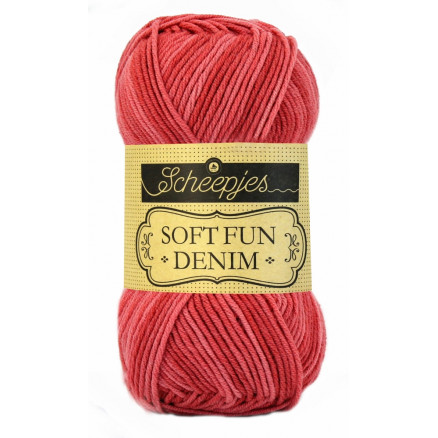 Scheepjes Softfun Denim Garn Print 514 Rød