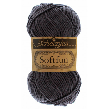 Scheepjes Softfun Garn Unicolor 2601 Mørkegrå