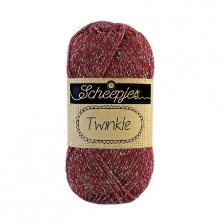 Scheepjes Twinkle Garn Glimmer 932 Mørkerød