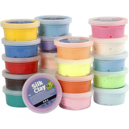 Silk ClayÂ® Ass. Farver 40g - 20 stk